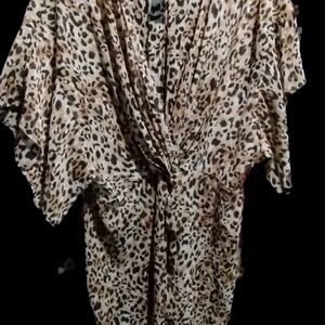 Leopard Print Kimono Top